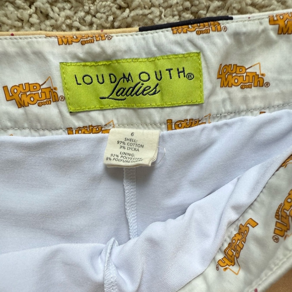 Loudmouth Golf Skort  Argyle Tan Black  White Size 6 - Picture 2 of 8